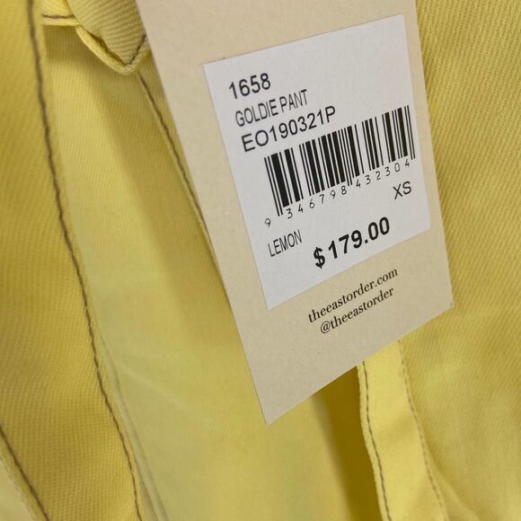 The East Order Goldie Lemon Yellow wide leg belted trouser pant NWT Womens XS - Picture 6 of 7